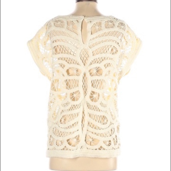 Pullover Knit Coverup Top, Ivory, Anthropologie, M - Picture 4 of 12